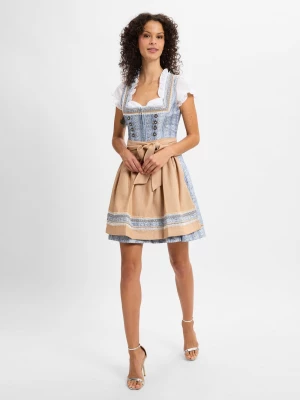 Krüger Dirndl Damski dirndl Kobiety Sztuczne włókno niebieski wzorzysty,