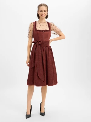 Krüger Dirndl Sukienka dirndl dla kobiet z dodatkiem lnu Kobiety brązowy