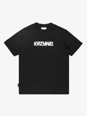 Krzywo t-shirt regular męski czarny Prosto