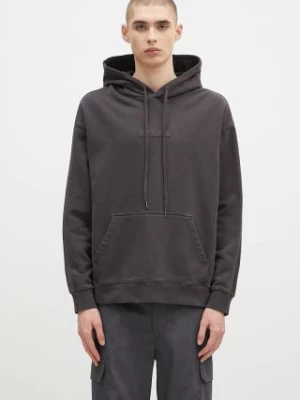 KSUBI bluza bawełniana Inverted Biggie Hoodie męska kolor szary z kapturem gładka MFA24FL009