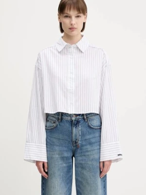 KSUBI koszula bawełniana cropped astra damska kolor niebieski relaxed z kołnierzykiem klasycznym WSP25SH004