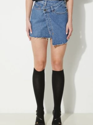 KSUBI spódnica jeansowa Rap Skirt Heritage kolor niebieski mini rozkloszowana WCO23SK001