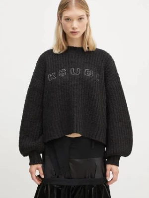 KSUBI sweter wełniany Bookie Knit damski kolor czarny ciepły WFA24KW003