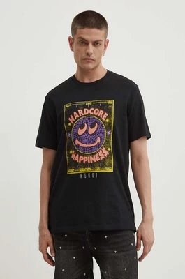 KSUBI t-shirt bawełniany hardcore kash ss tee męski kolor czarny z nadrukiem MPS24TE004