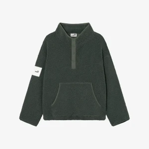 Kubota Bluza polarowa Cushy ciemnozielona męska oversize S