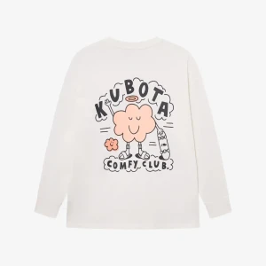 Kubota Longsleeve bawełniany Comfy Club ecru oversize XL