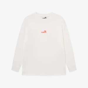 Kubota Longsleeve bawełniany Statement ecru oversize S