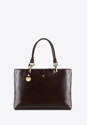 Kuferek damski skórzany vintage matowy ciemny brąz Wittchen