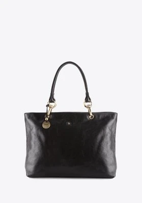 Kuferek damski skórzany vintage matowy czarny Wittchen