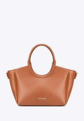 Kuferek damski z ekoskóry z okrągłymi rączkami brązowy Wittchen