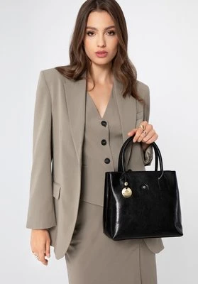 Kuferek skórzany vintage z doczepianym paskiem czarny Wittchen