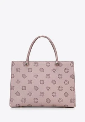 Kuferek z ekoskóry z tłoczoną sygnaturą mały zgaszony róż Wittchen