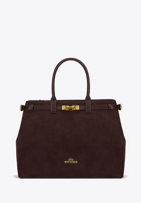 Kuferek z gładkiej skóry i zamszu ciemny brąz Wittchen