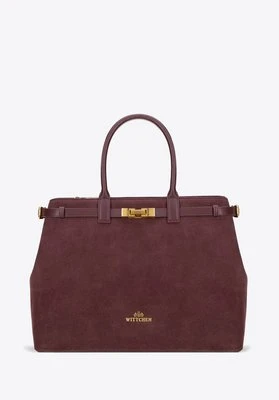 Kuferek z gładkiej skóry i zamszu śliwkowy Wittchen