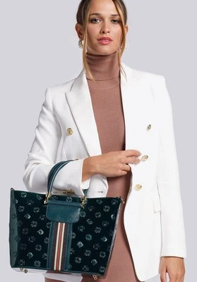 Kuferek z lakierowanej skóry z monogramem i tasiemką szmaragdowy Wittchen