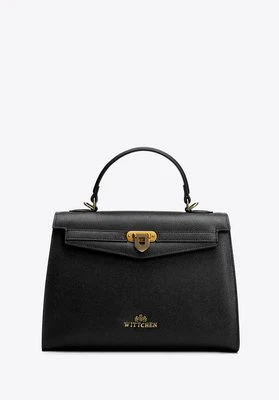 Kuferek ze skóry naturalnej z dekoracyjnym zapięciem czarny Wittchen