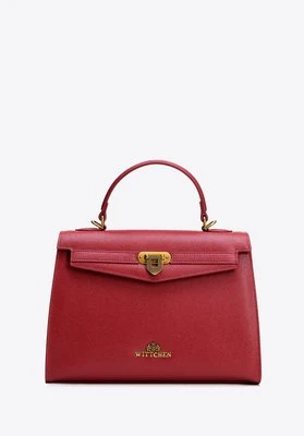 Kuferek ze skóry naturalnej z dekoracyjnym zapięciem czerwony Wittchen