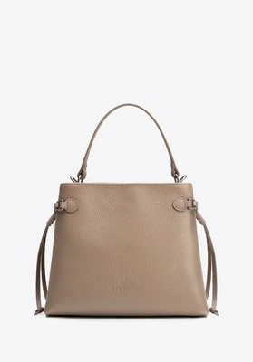 Kuferek ze skóry naturalnej z dekoracyjnymi troczkami beżowy Wittchen