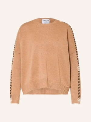 Kujten Sweter Z Kaszmiru Amea Snow braun CAMELOWY