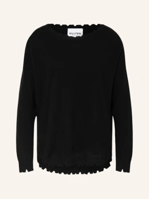 Kujten Sweter Z Kaszmiru Melah schwarz CZARNY