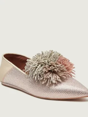 Kurt Geiger Baleriny POM POM POINT | z dodatkiem skóry