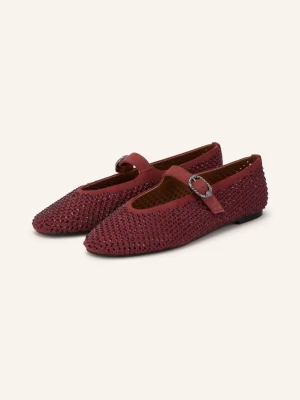 Kurt Geiger Baleriny W Stylu Mary Jane Mayfair Z Kamyczkami Ozdobnymi rot CIEMNOCZERWONY
