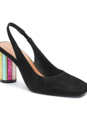 Kurt Geiger Czółenka na słupku 225-PERSPEX | zamsz