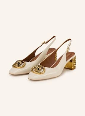 Kurt Geiger Czółenka Z Odkrytą Piętą Z Ozdobnymi Kamykami weiss