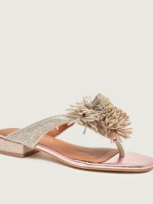 Kurt Geiger Japonki POM POM T-BAR różowy