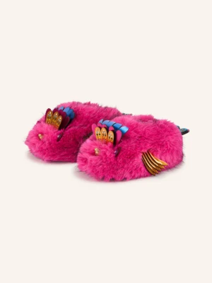 Kurt Geiger Kapcie Z Sztucznego Futra Z Kamyczkami Ozdobnymi pink
