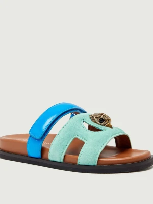 Kurt Geiger Klapki EAGLE | zamsz turkusowy