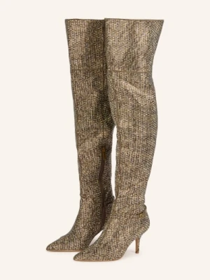 Kurt Geiger Kozaki Mayfair Z Kamieniami Ozdobnymi gold