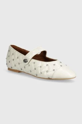 Kurt Geiger London baleriny skórzane Orbit Ballet Flat kolor beżowy 2658041309