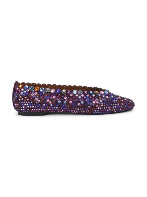Kurt Geiger London baleriny zamszowe Jewel Perf Ballerina Purple czarny