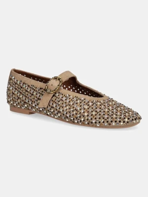 Kurt Geiger London baleriny zamszowe Mayfair Ballet Flat kolor złoty 2656339209