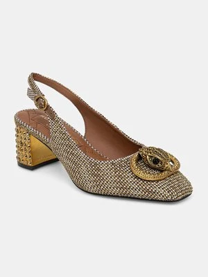 Kurt Geiger London czółenka Chelsea Block Slingback kolor beżowy na słupku z odkrytą piętą 3415040609