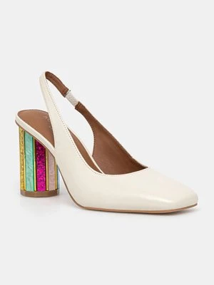 Kurt Geiger London czółenka Perspex Heel Sling kolor beżowy na słupku 3968541309