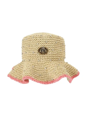 Kurt Geiger London kapelusz damski Chelsea Raffia Bucket Hat beżowy