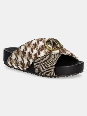 Kurt Geiger London klapki Chelsea Cross Strap Dr damskie kolor beżowy 3973139609