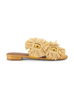 Kurt Geiger London klapki damskie Raffia Buckle Flat Sdl beżowy
