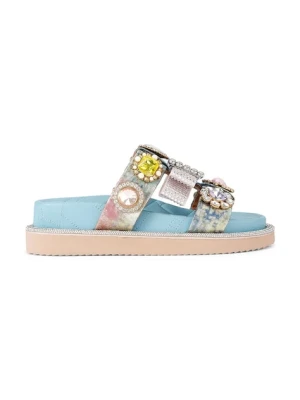 Kurt Geiger London klapki Ornate Orson damskie kolor srebrny na platformie 5392199609