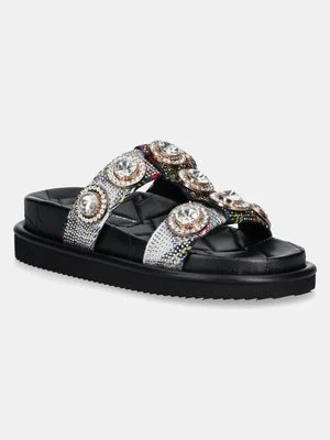 Kurt Geiger London klapki Orson Crystal Sandal damskie kolor czarny na platformie 9107199609