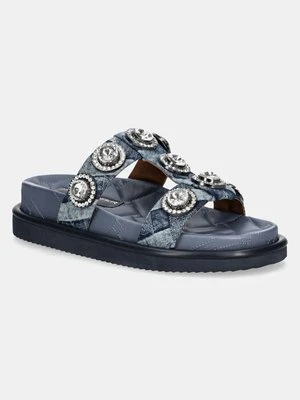 Kurt Geiger London klapki Orson Crystal Sandal damskie kolor niebieski na platformie 9107188669