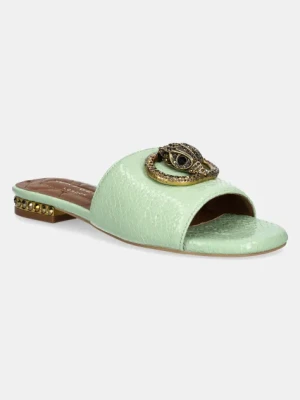 Kurt Geiger London klapki skórzane Chelsea Flat Sandal damskie kolor zielony 3416273719