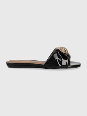 Kurt Geiger London klapki skórzane Kensington Flat damskie kolor czarny 8496100309