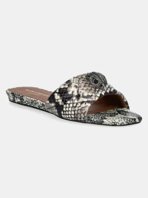 Kurt Geiger London klapki skórzane Kensington Flat Sandal damskie kolor beżowy 8496139719