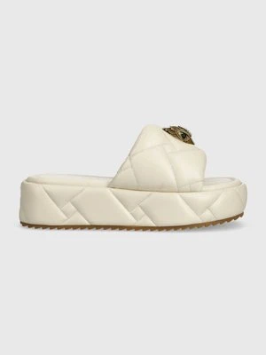 Kurt Geiger London klapki skórzane Kensington Puff Flatform damskie kolor beżowy na platformie 2017841109