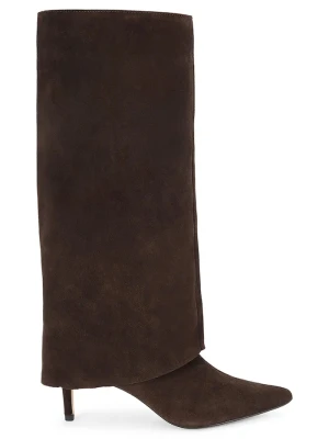Kurt Geiger London kozaki damskie zamszowe Mansion Fold Boot brązowy