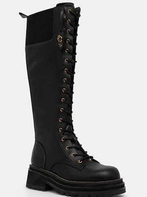 Zdjęcie produktu Kurt Geiger London kozaki skórzane Chelsea Combat Knee Boot damskie kolor czarny na platformie 3516600109