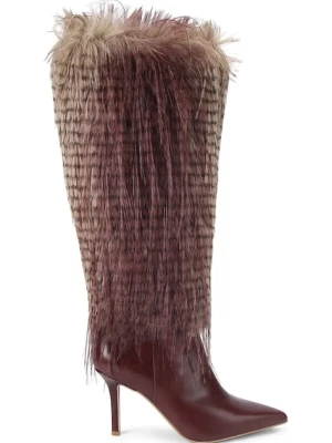 Kurt Geiger London kozaki skórzane Kensington Knee Boot 85 damskie kolor brązowy na szpilce 4993556019